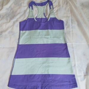 Lululemon cool aqua mint and purple stripped racerback top